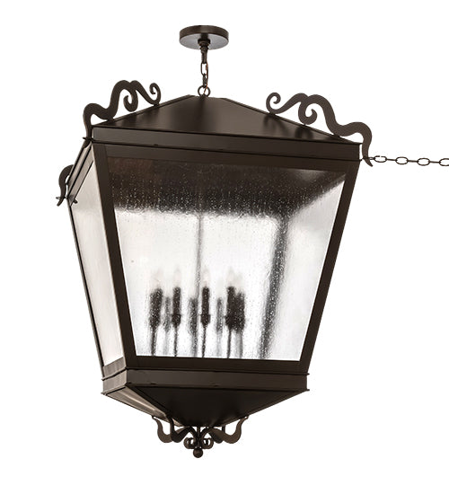 Meyda Lighting Madeline 45" 10-Light Timeless Bronze Pendant Light With Clear Seeded Shade Glass