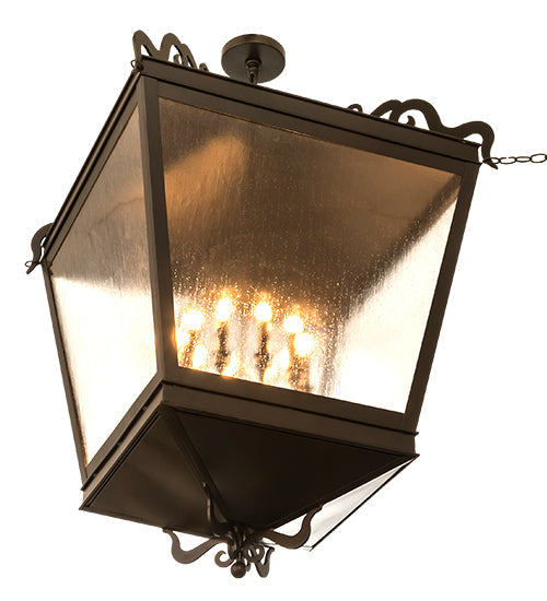Meyda Lighting Madeline 45" 10-Light Timeless Bronze Pendant Light With Clear Seeded Shade Glass