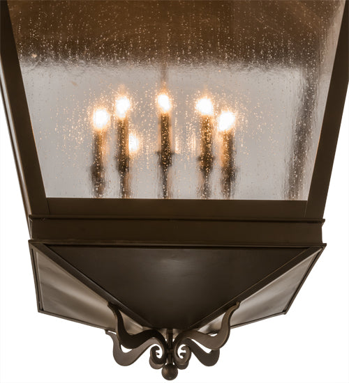 Meyda Lighting Madeline 45" 10-Light Timeless Bronze Pendant Light With Clear Seeded Shade Glass