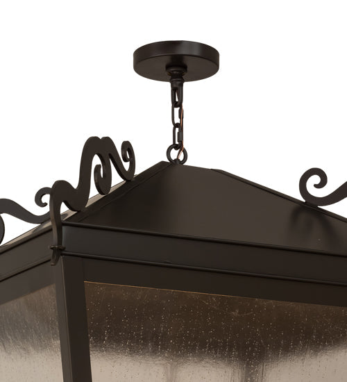 Meyda Lighting Madeline 45" 10-Light Timeless Bronze Pendant Light With Clear Seeded Shade Glass