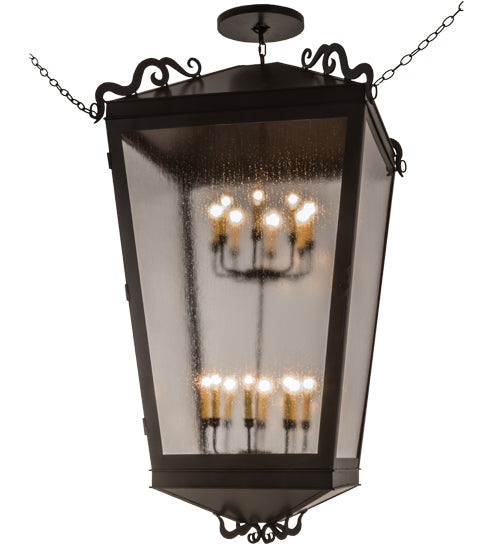 Meyda Lighting Madeline 46" 16-Lights Timeless Bronze Pendant Light With Clear Seeded Shade Glass