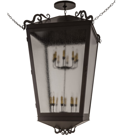 Meyda Lighting Madeline 46" 16-Lights Timeless Bronze Pendant Light With Clear Seeded Shade Glass