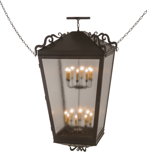 Meyda Lighting Madeline 46" 16-Lights Timeless Bronze Pendant Light With Clear Seeded Shade Glass