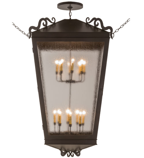 Meyda Lighting Madeline 46" 16-Lights Timeless Bronze Pendant Light With Clear Seeded Shade Glass