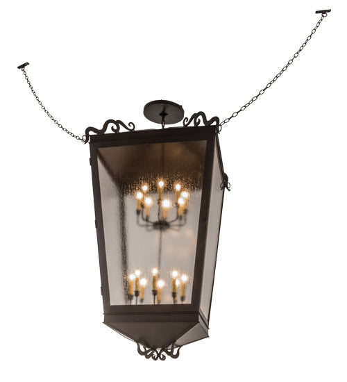 Meyda Lighting Madeline 46" 16-Lights Timeless Bronze Pendant Light With Clear Seeded Shade Glass