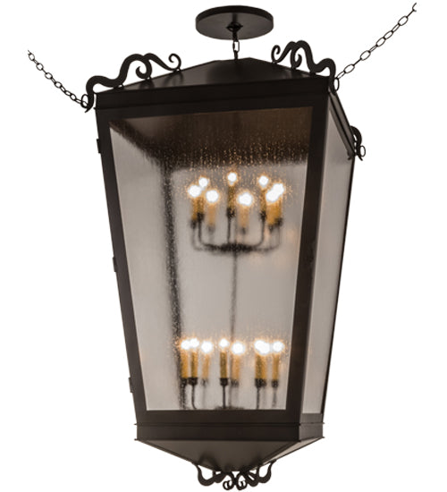 Meyda Lighting Madeline 46" 16-Lights Timeless Bronze Pendant Light With Clear Seeded Shade Glass
