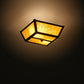 Meyda Lighting Madera 14" 2-Light Oil Rubbed Bronze Flush Mount Light With Beige Shade Glass
