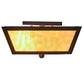 Meyda Lighting Madera 14" 2-Light Oil Rubbed Bronze Flush Mount Light With Beige Shade Glass