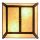 Meyda Lighting Madera 14" 2-Light Oil Rubbed Bronze Flush Mount Light With Beige Shade Glass