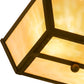 Meyda Lighting Madera 14" 2-Light Oil Rubbed Bronze Flush Mount Light With Beige Shade Glass