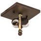 Meyda Lighting Madera 14" 2-Light Oil Rubbed Bronze Flush Mount Light With Beige Shade Glass