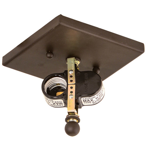Meyda Lighting Madera 14" 2-Light Oil Rubbed Bronze Flush Mount Light With Beige Shade Glass