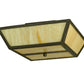 Meyda Lighting Madera 22" 3-Light Oil Rubbed Bronze Flush Mount Light With Beige Art Shade Glass