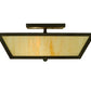 Meyda Lighting Madera 22" 3-Light Oil Rubbed Bronze Flush Mount Light With Beige Art Shade Glass