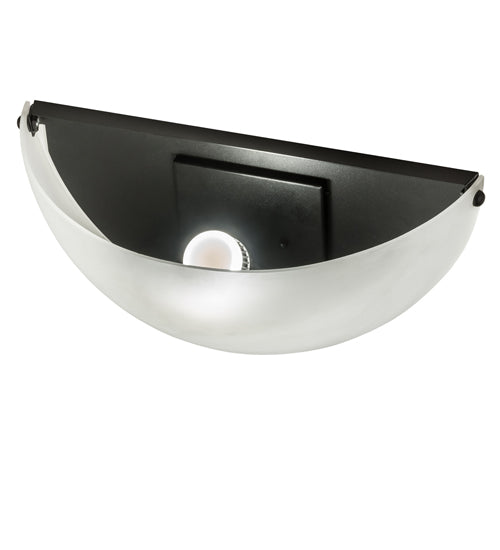 Meyda Lighting Madison 19" Textured Black Wall Sconce With White Angelwing Idalight Shade
