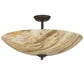 Meyda Lighting Madison 24" 4-Light Cafe Noir Semi-flush Mount Light With Beige Travertine Idalight Shade Glass