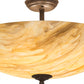 Meyda Lighting Madison 24" 4-Light Cafe Noir Semi-flush Mount Light With Beige Travertine Idalight Shade Glass