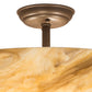 Meyda Lighting Madison 24" 4-Light Cafe Noir Semi-flush Mount Light With Beige Travertine Idalight Shade Glass