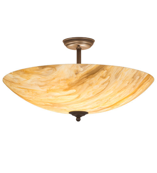 Meyda Lighting Madison 24" 4-Light Cafe Noir Semi-flush Mount Light With Beige Travertine Idalight Shade Glass