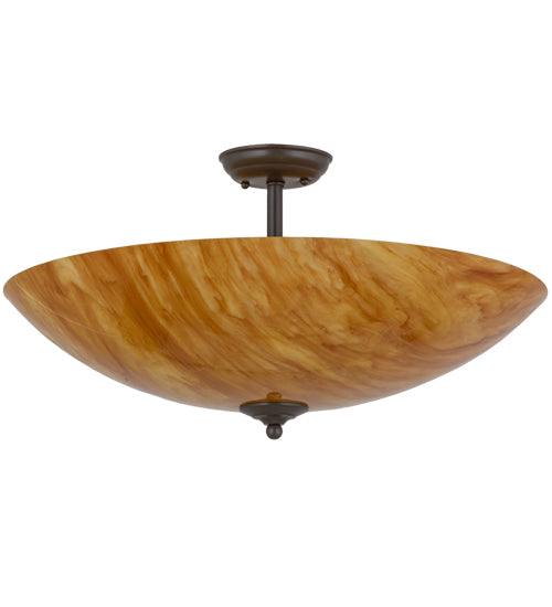 Meyda Lighting Madison 24" 4-Light Timeless Bronze Semi-flush Mount Ceiling Light With Ambra Sienna Idalight Shade