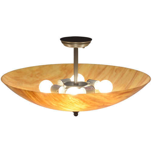 Meyda Lighting Madison 24" 4-Light Timeless Bronze Semi-flush Mount Ceiling Light With Ambra Sienna Idalight Shade