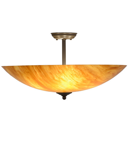 Meyda Lighting Madison 24" 4-Light Timeless Bronze Semi-flush Mount Ceiling Light With Ambra Sienna Idalight Shade