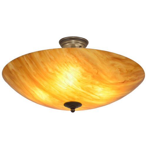 Meyda Lighting Madison 24" 4-Light Timeless Bronze Semi-flush Mount Ceiling Light With Ambra Sienna Idalight Shade