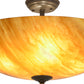 Meyda Lighting Madison 24" 4-Light Timeless Bronze Semi-flush Mount Ceiling Light With Ambra Sienna Idalight Shade