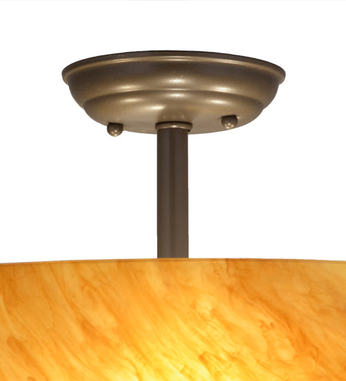 Meyda Lighting Madison 24" 4-Light Timeless Bronze Semi-flush Mount Ceiling Light With Ambra Sienna Idalight Shade