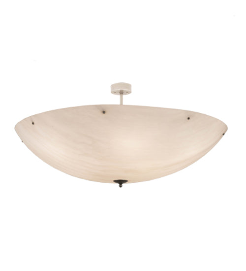 Meyda Lighting Madison 247932 60" 12-Light Nickel Semi-flush Mount Light With Whitestone Idalight Shade
