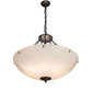 Meyda Lighting Madison 30" 8-Light Galvinized Inverted Pendant Light With Whitestone Idalight Shade