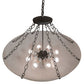 Meyda Lighting Madison 30" 8-Light Galvinized Inverted Pendant Light With Whitestone Idalight Shade