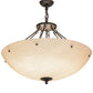 Meyda Lighting Madison 30" 8-Light Timeless Bronze Inverted Pendant Light With Beige Fleshtone Idalight Shade
