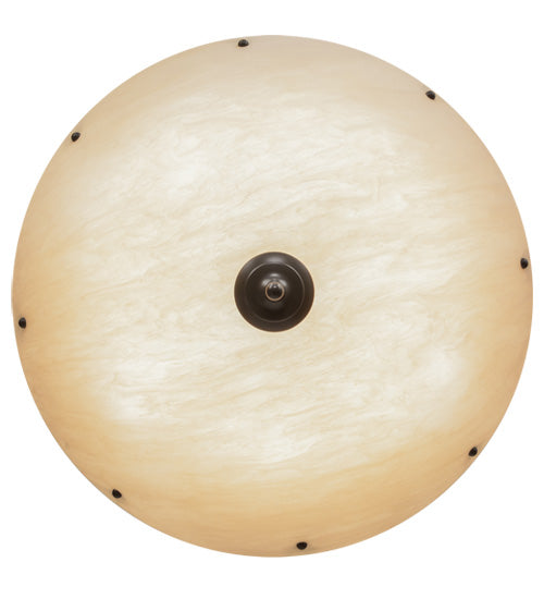 Meyda Lighting Madison 30" 8-Light Timeless Bronze Inverted Pendant Light With Beige Fleshtone Idalight Shade
