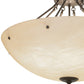 Meyda Lighting Madison 30" 8-Light Timeless Bronze Inverted Pendant Light With Beige Fleshtone Idalight Shade