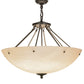 Meyda Lighting Madison 30" 8-Light Timeless Bronze Inverted Pendant Light With Beige Fleshtone Idalight Shade