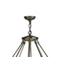Meyda Lighting Madison 36" 12-Light Nickel Inverted Pendant Light With Beige Travertine Idalight Shade Glass