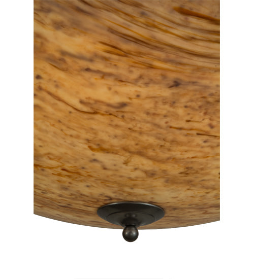 Meyda Lighting Madison 36" 12-Light Nickel Inverted Pendant Light With Beige Travertine Idalight Shade Glass