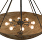Meyda Lighting Madison 36" 12-Light Nickel Inverted Pendant Light With Beige Travertine Idalight Shade Glass