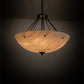 Meyda Lighting Madison 36" 8-Light Mahogany Bronze Inverted Pendant Light With Beige Fleshtone Idalight Shade