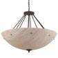 Meyda Lighting Madison 36" 8-Light Mahogany Bronze Inverted Pendant Light With Beige Fleshtone Idalight Shade