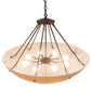 Meyda Lighting Madison 36" 8-Light Mahogany Bronze Inverted Pendant Light With Beige Fleshtone Idalight Shade