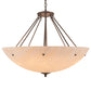 Meyda Lighting Madison 36" 8-Light Mahogany Bronze Inverted Pendant Light With Beige Fleshtone Idalight Shade