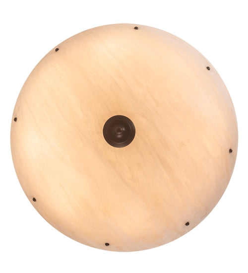 Meyda Lighting Madison 36" 8-Light Mahogany Bronze Inverted Pendant Light With Beige Fleshtone Idalight Shade