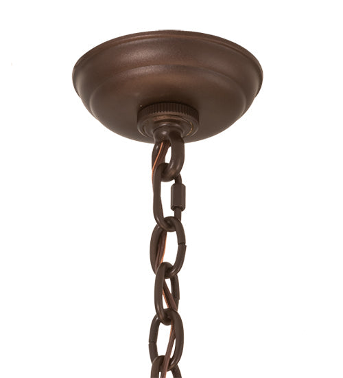 Meyda Lighting Madison 36" 8-Light Mahogany Bronze Inverted Pendant Light With Beige Fleshtone Idalight Shade