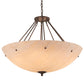 Meyda Lighting Madison 36" 8-Light Mahogany Bronze Inverted Pendant Light With Beige Fleshtone Idalight Shade