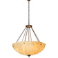 Meyda Lighting Madison 36" 8-Light Mahogany Bronze Inverted Pendant Light With Travertine Idalight Shade Glass