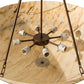 Meyda Lighting Madison 36" 8-Light Mahogany Bronze Inverted Pendant Light With Travertine Idalight Shade Glass