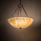 Meyda Lighting Madison 36" 8-Light Mahogany Bronze Inverted Pendant Light With Travertine Idalight Shade Glass