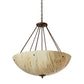 Meyda Lighting Madison 36" 8-Light Mahogany Bronze Inverted Pendant Light With Travertine Idalight Shade Glass